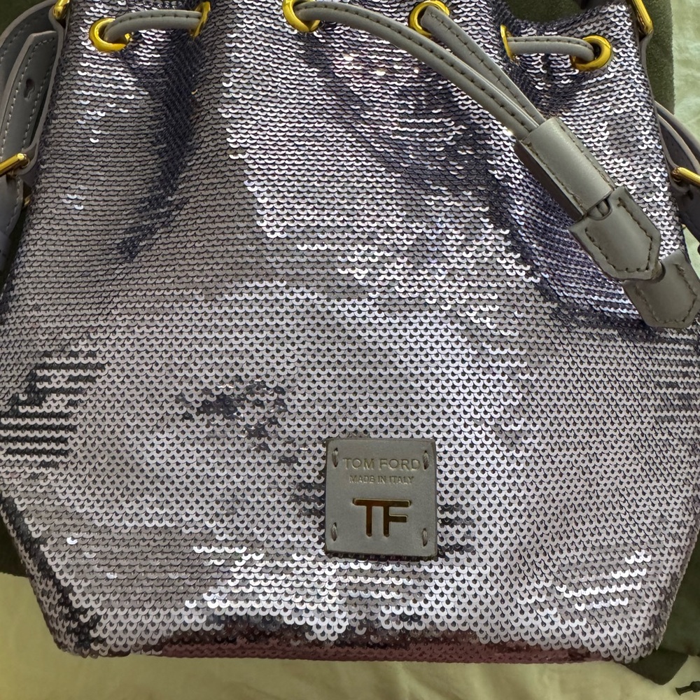 Tom Ford Silver Sequin Bucket Bag